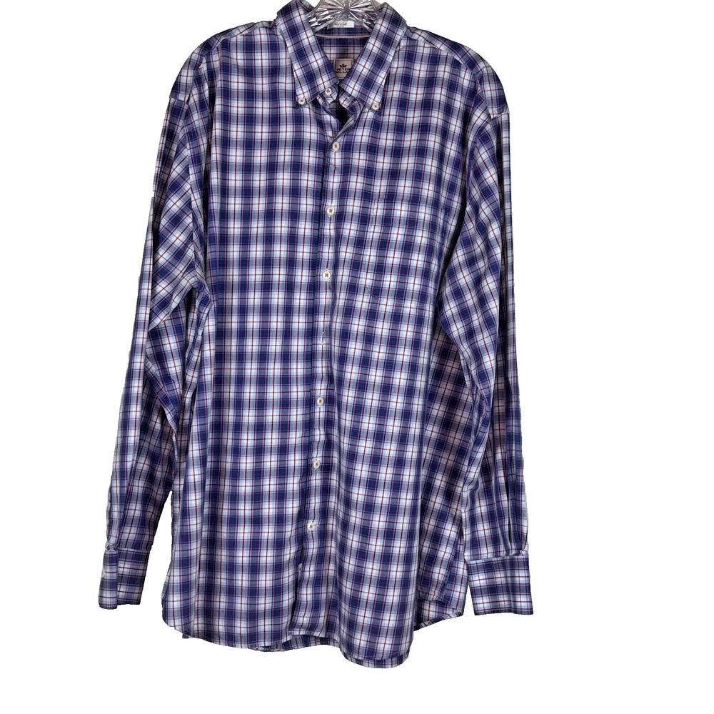 Peter Millar Men's Plaid Button-Down Shirt – Long Sleeve, Side Pocket